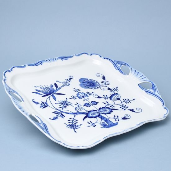 Platter Aida 34 x 29 cm with handles, Original Blue Onion pattern