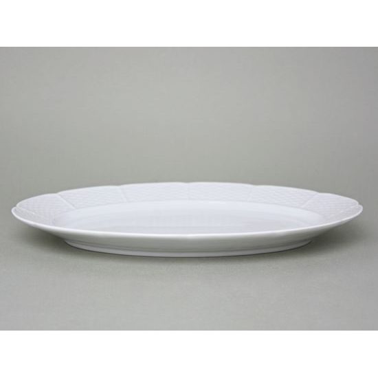 Dish oval 36 cm, Thun 1794 Carlsbad porcelain, Natalie white