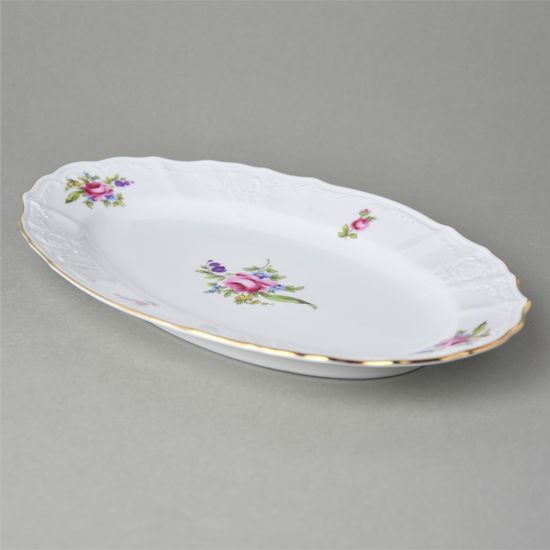 Dish oval 26 cm (flat side dish), Thun 1794 Carlsbad Porcelain, BERNADOTTE Meissen Rose