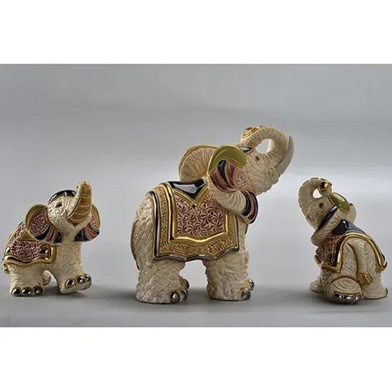 De Rosa - White Indian Elephant, 12 x 7 x 12 cm, Ceramic Figure, De Rosa Montevideo