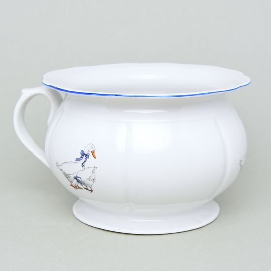 Nočník pr. 21; v. 13,5 cm, husy, Český porcelán a.s.