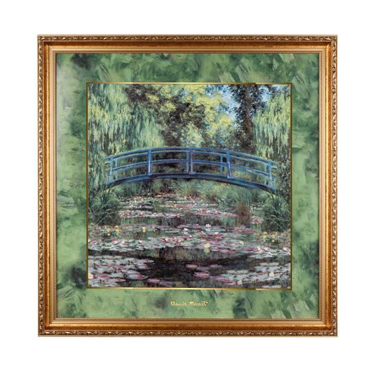 Obraz Japonský můstek v Monetově zahradě, 67 / 4,5 / 67 cm, porcelán, C. Monet, Goebel