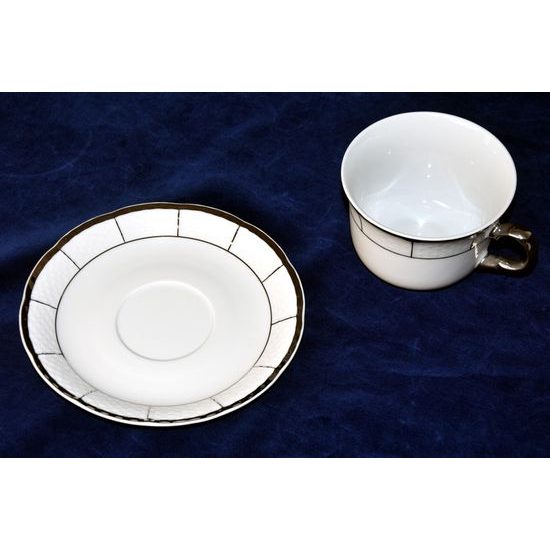 Cup 290 ml and saucer 170 mm, Thun 1794, Carlsbad porcelain, MENUET platina
