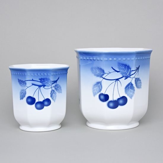 Flower pot 17,8 x 17,2 cm, Thun 1794, karlovarský porcelán, BLUE CHERRY