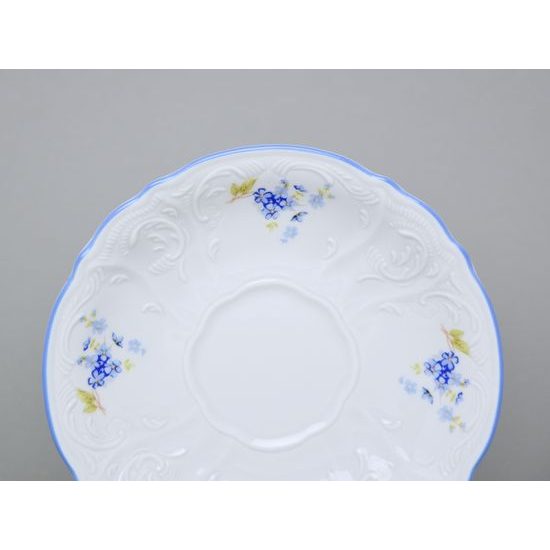 Saucer 16 cm, Thun 1794 Carlsbad porcelain, BERNADOTTE Forget-me-not-flower