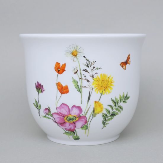 Květináč bez uch, bez nožky pr.15,5; v.13 cm, květinová louka, Český porcelán a.s.