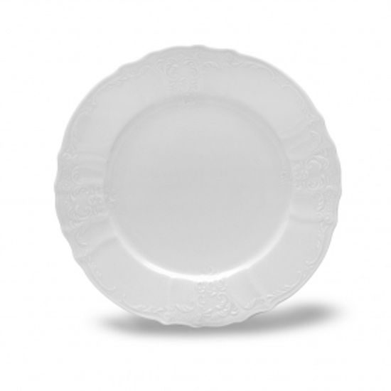 Plate flat 27 cm, Thun 1794 Carlsbad porcelain, BERNADOTTE white