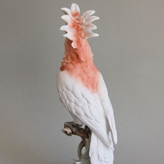 Major Mitchell's Cockatoo Parrot, 15 x 12 x 39 cm, Pastel, Porcelain Figures Duchcov