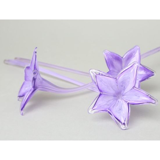 Flower with stem 38 cm - violet, 1 pcs., Pačinek GLASS