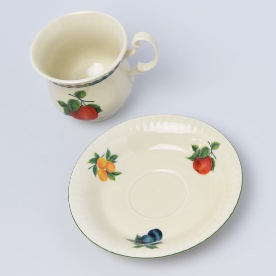 Cup 0,2 l + sacuer 15 cm, fruits ivory, Leander Loučky