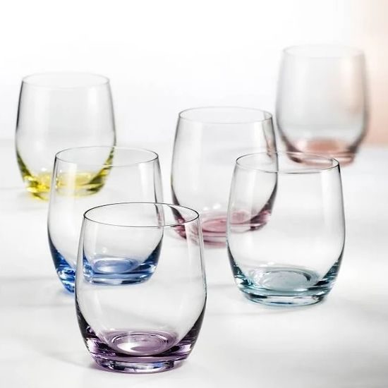 Club Spectrum 300 ml Rainbow - colur set, whisky glass, 6 pcs., Crystalex