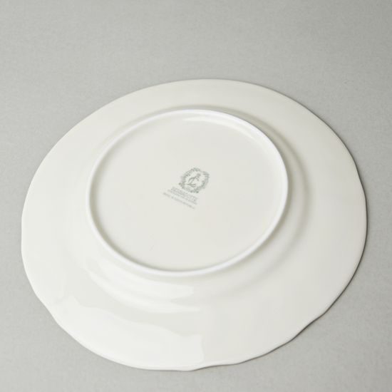 Plate dessert 19 cm, Thun 1794, karlovarský porcelán, BERNADOTTE ivory + flowers + golden line