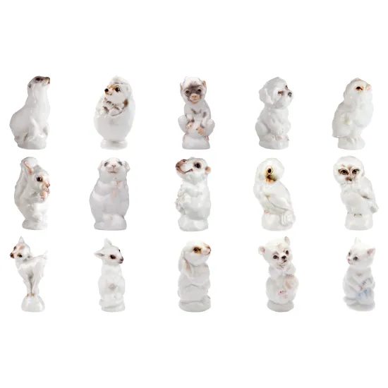 Medvídek 6 cm, kolekce mláďátka, Míšeňský porcelán