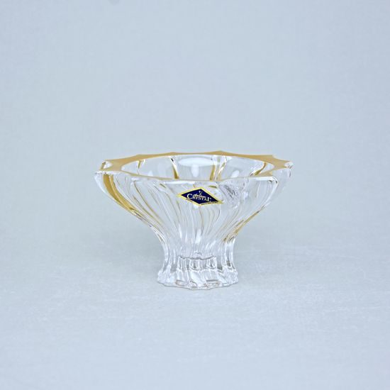 Křišťálová mísa Plantica, Zlatá linka, 15 cm, Aurum Crystal