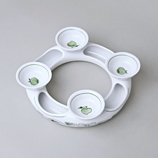 Advent candleholder 18 cm, Original Green Onion Pattern