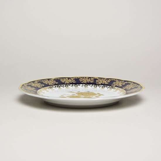 Mary-Anne 431: Dessert plate 21 cm, cobalt + gold rose, Leander Loučky