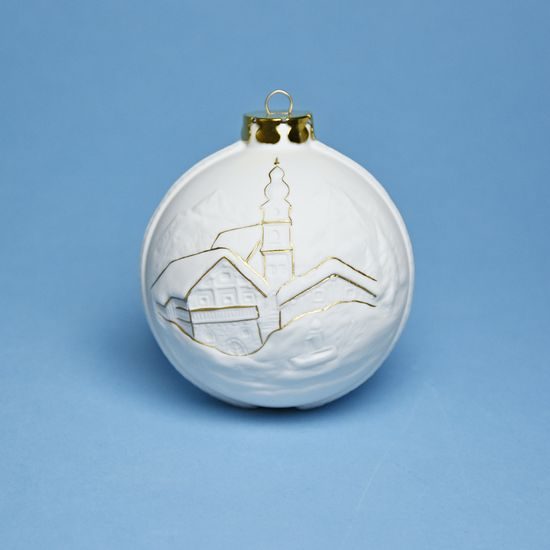 Christmas Ball Decoration - Neuschwanstein Castle, 7,5 cm, Unterweissbacher, Seltmann Porcelain