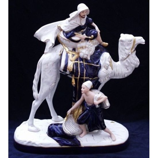 Arab on camel 36 x 19 x 45 cm, isis, Porcelain Figures Duchcov