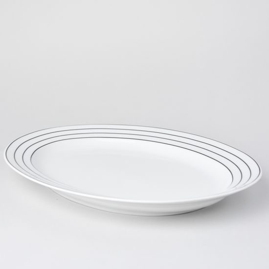 Dish oval flat 32 cm, Thun 1794 Carlsbad porcelain, SYLVIE 80411