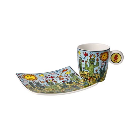 Cup and saucer James Rizzi - Desert Life, 100 ml / 10,5 cm, Fine Bone China, Goebel