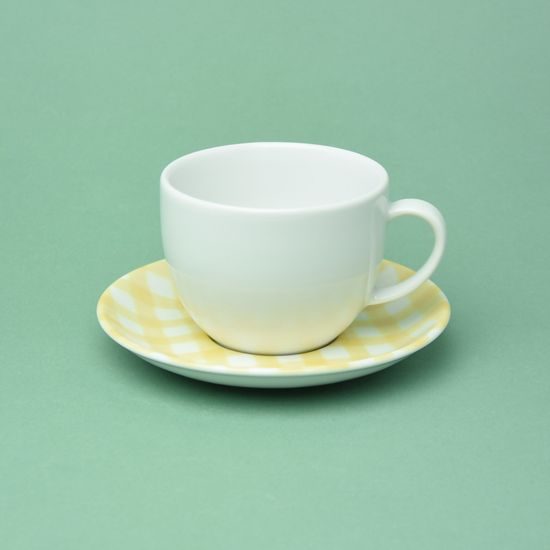 Breakfast cup 350 ml + saucer 16 cm, yellow, G. Benedikt 1882