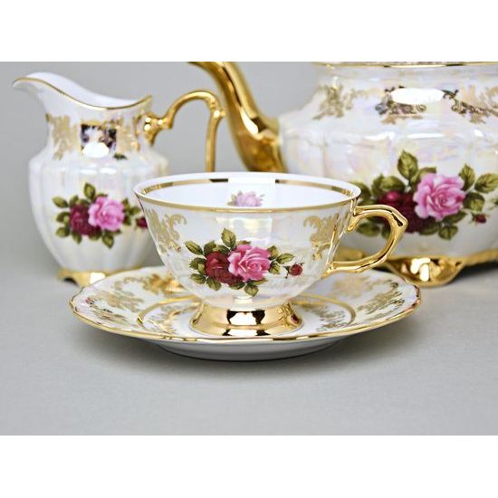 Tea set for 6 pers., Cecily roses, Carlsbad