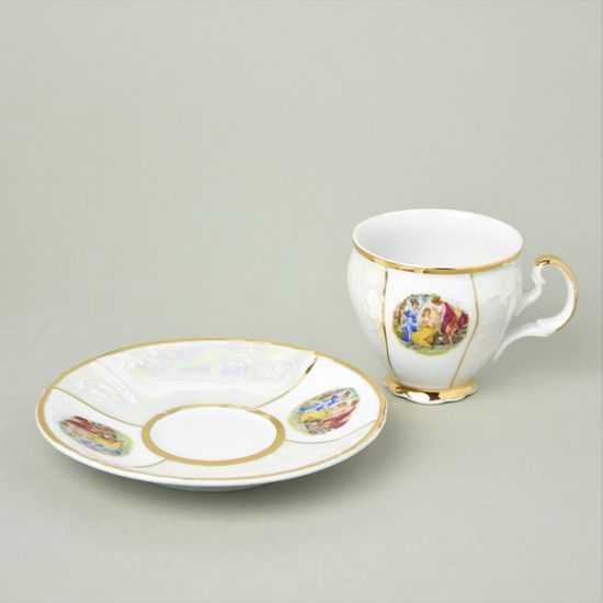 The Three Graces: Cup and saucer 150 ml / 14 cm, Thun 1794 Carlsbad porcelain, BERNADOTTE