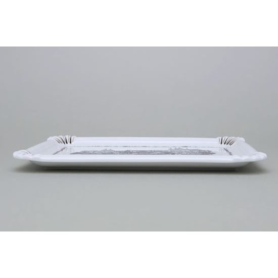 Porcelánový tácek s motivy Prahy (dekor č. 2), Vilém Janoušek, Český porcelán a.s