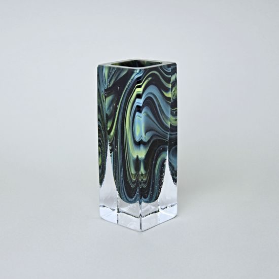 Vase Square 19 cm, collection One, metallurgical glass, Vendula Zámečníková