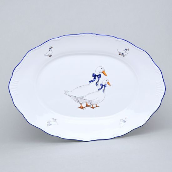 Oval dish 36 cm, Ophelia goose, THUN 1794