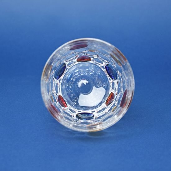 Sklenička na whisky Lisboa .... barevná křišťálová, Jihlavské sklárny Bohemia 1845