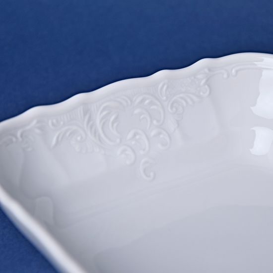 Bowl 16 cm square J, Thun 1794 Carlsbad porcelain, BERNADOTTE white