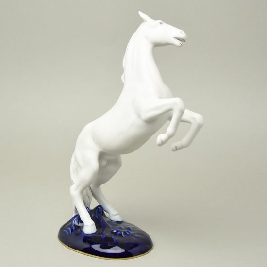 Kůň Napoleon 30 cm, pastel + isis, Porcelánové figurky zvířat Duchcov (2.j.)