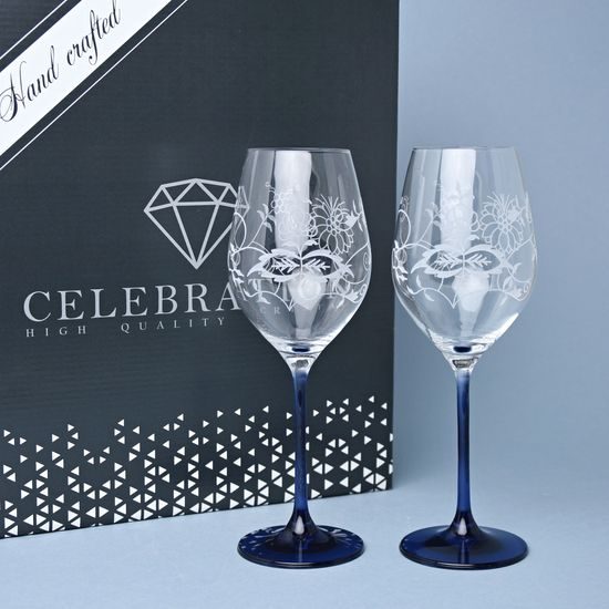 Celebration - Cibulák - Broušené skleničky na bílé víno 360 ml, 2 ks