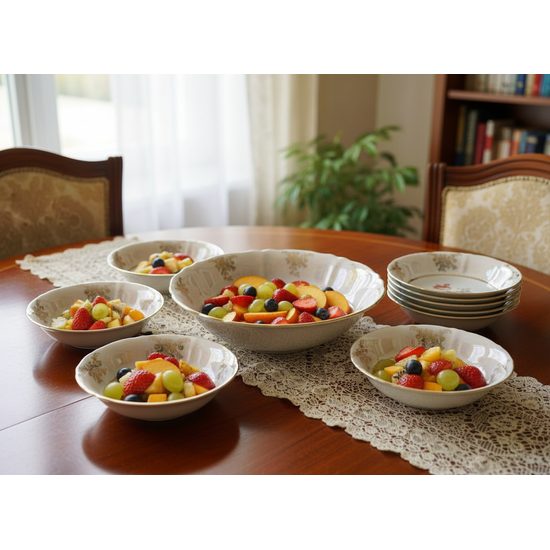 656: Kompotová sada pro 6 osob, Sonáta, listr + květiny, Leander Loučky