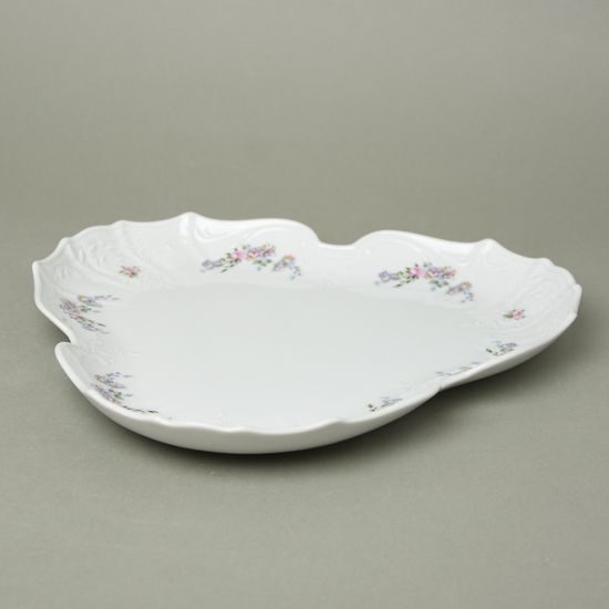 Platter triangular 27 cm, Thun 1794, karlovarský porcelán, BERNADOTTE climbing rose