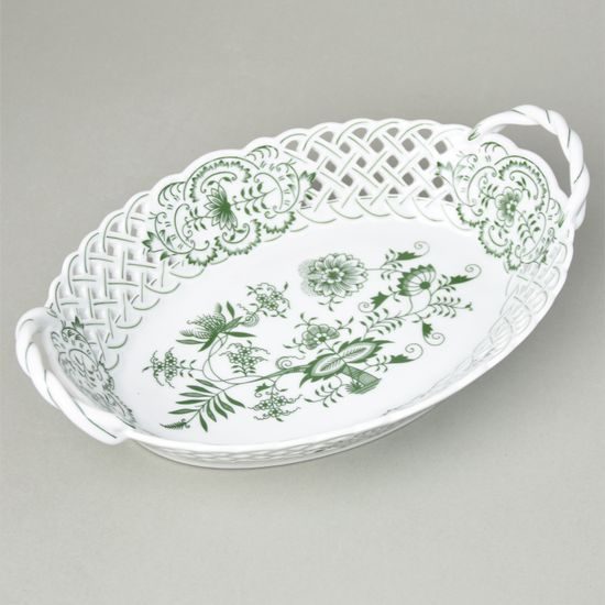 Basket perforated 28 cm, Green Onion Pattern, Cesky porcelan a.s.