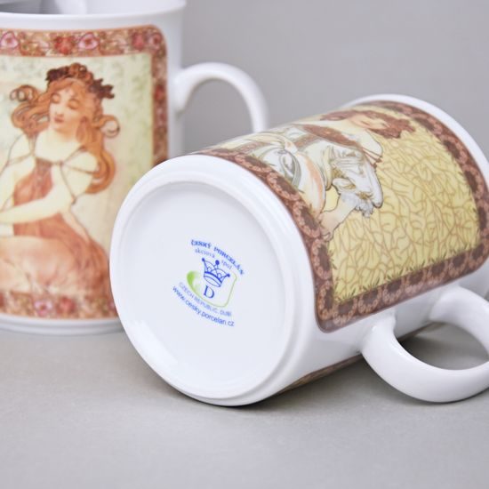 Mug Boby 0,22 l, set of 4 pcs., Alphons Mucha, Cesky porcelan a.s.