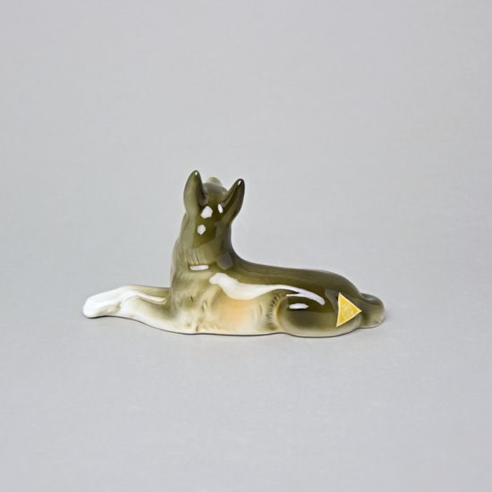 Ležící vlčák 14,5 x 8 x 6 cm, Luxor, Porcelánové figurky Duchcov