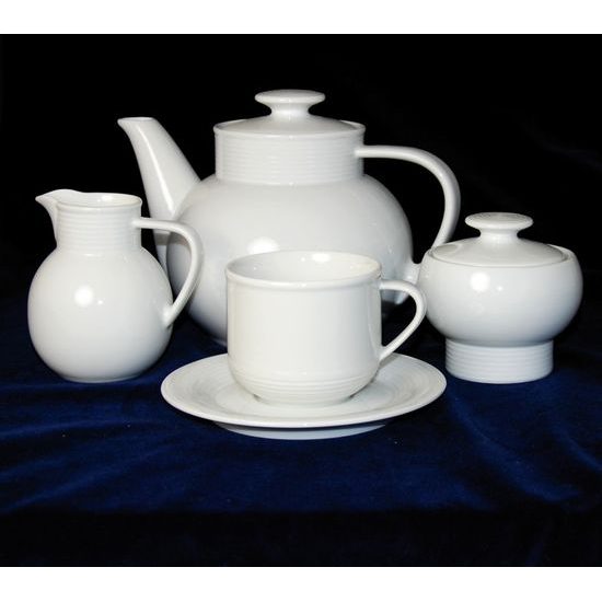 Tea set for 6 pers., Thun 1794 Carlsbad porcelain, Catrin white