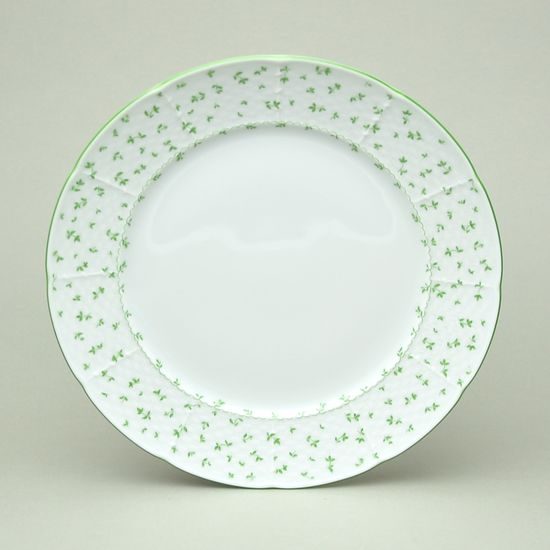 Dinner plate 26 cm, Thun 1794, karlovarský porcelán, Natálie green flowers