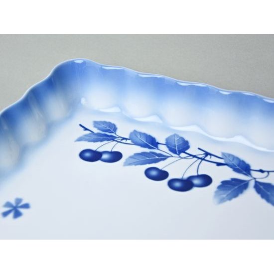 Baking Dish Square 24 x 24 x 24 cm, Thun 1794, Carlsbad porcelain, BLUE CHERRY
