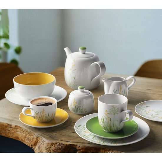 Liberty luční tráva: Šálek na mléko 380 ml + podšálek 16,5 cm, porcelán Seltmann