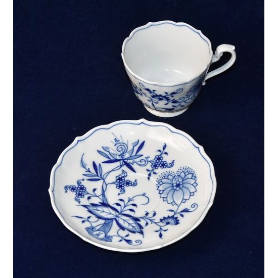 Šálek 110 ml a podšálek 140 mm, pravý cibulák, Míšeňský porcelán