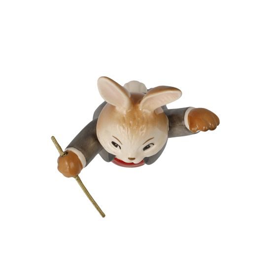 Figurka zajíčka Úžasný dirigent 5,5 / 4,5 / 8 cm, kamenina, Goebel