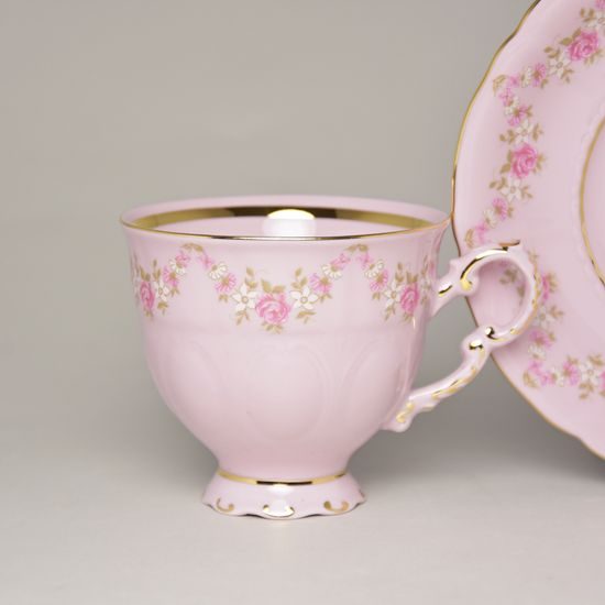 Cup 140 ml coffee + saucer, Sonáta decor 158, Leander Rose China