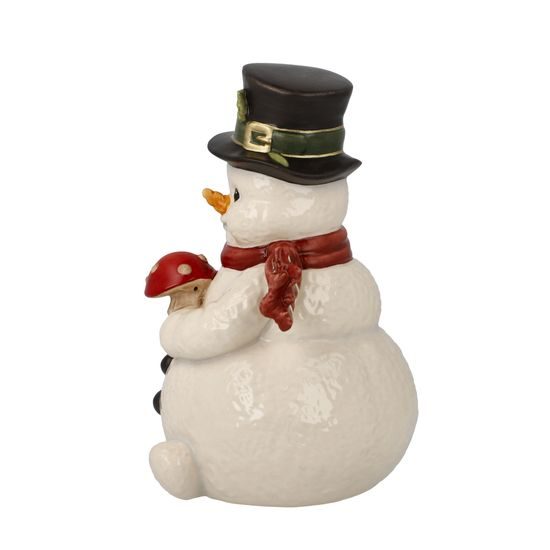 Snowman figurine Little Messenger of Happiness 8 / 8 / 12.5cm, stoneware, Goebel