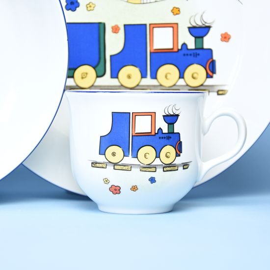 Dětská sada mašinka, THUN 1794 karlovarský porcelán