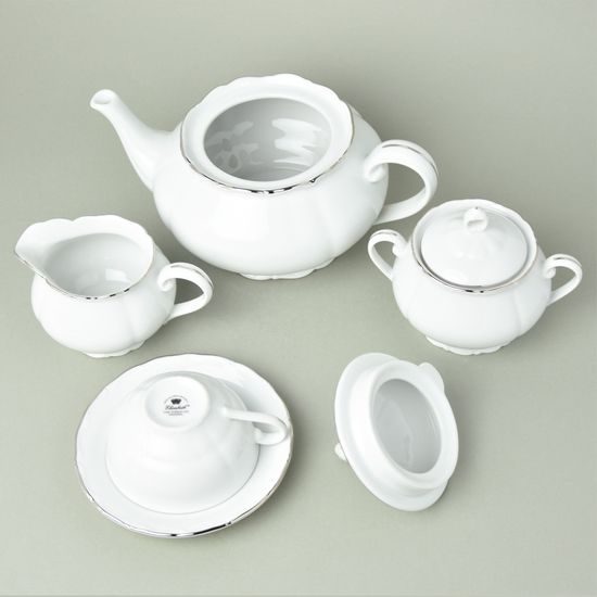 Tea set for 6 persons, HC002 platinum, Haas a Czjzek