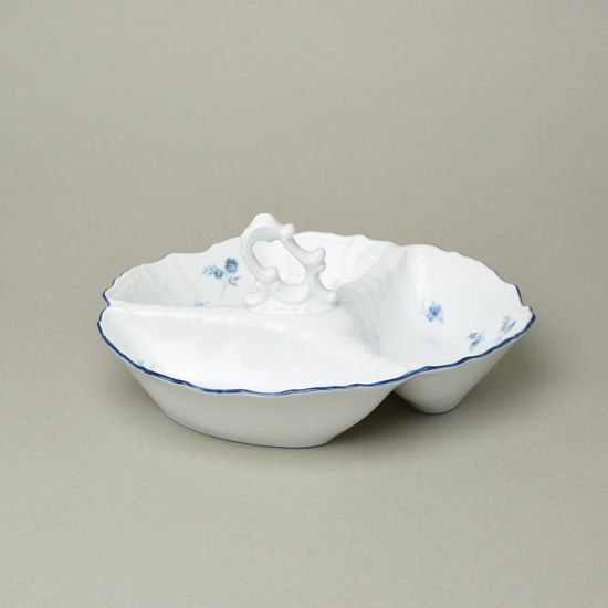 Cabaret 23 cm with handle, Thun 1794, karlovarský porcelán, BERNADOTTE blue flower